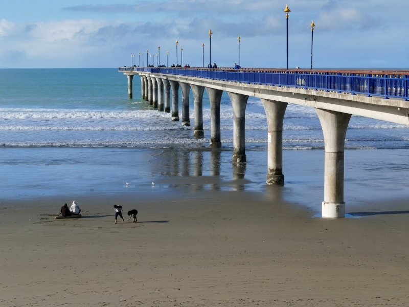 An image of New Brighton Beach Pier on a sunny day