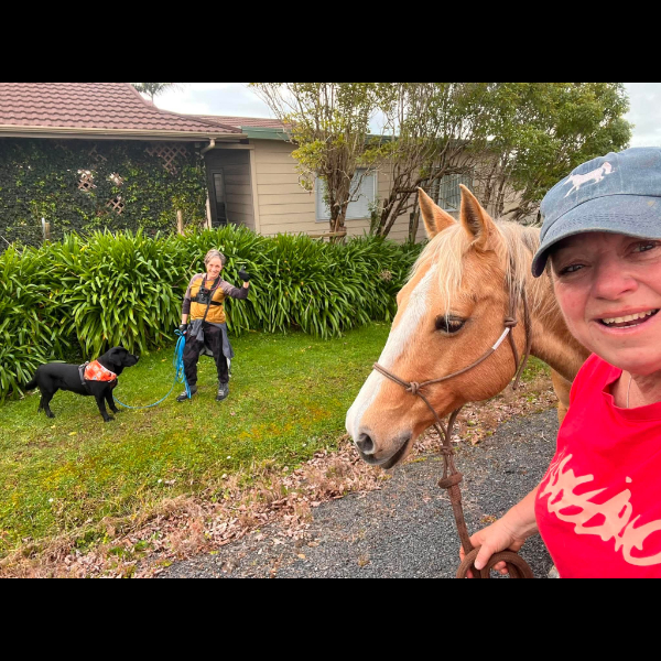 13.08.26 Walking with my sister and her horse Stella
