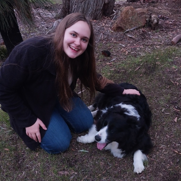 A photo of me and Astrid on our walk!🐾🐕
