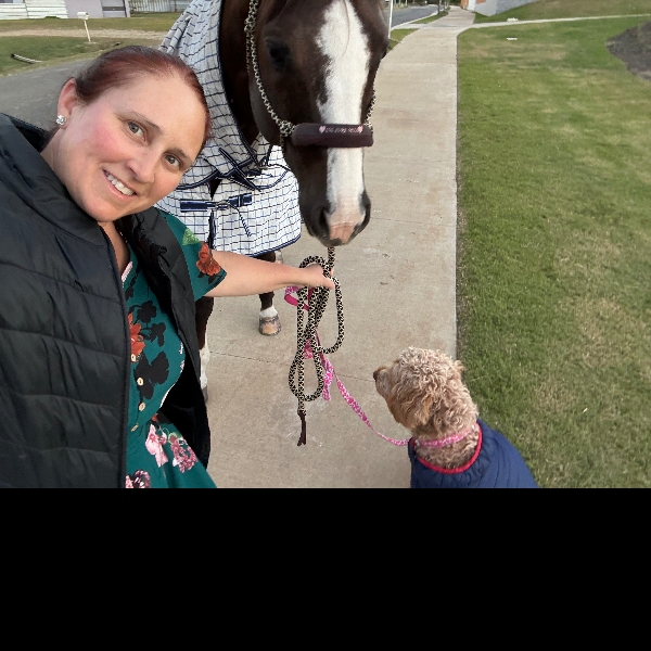 Mum bring an over achiever too walking the horse and the dog together. Day 11